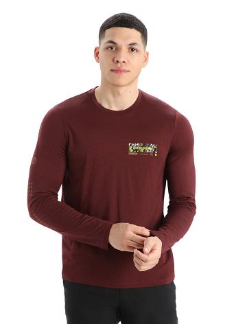 Long Sleeve Icebreaker Merino Tech Lite II T-Shirt Summit Tread Męskie Czerwone | PL 1711XYUF